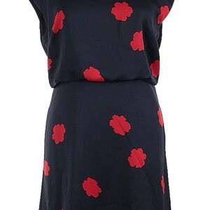 Banana Republic Navy Dress with Red Floral Accents